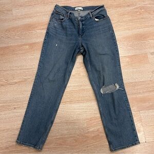 Abercrombie & Fitch Blue Distressed The ‘90s Straight Low Rise Blue Jeans 31